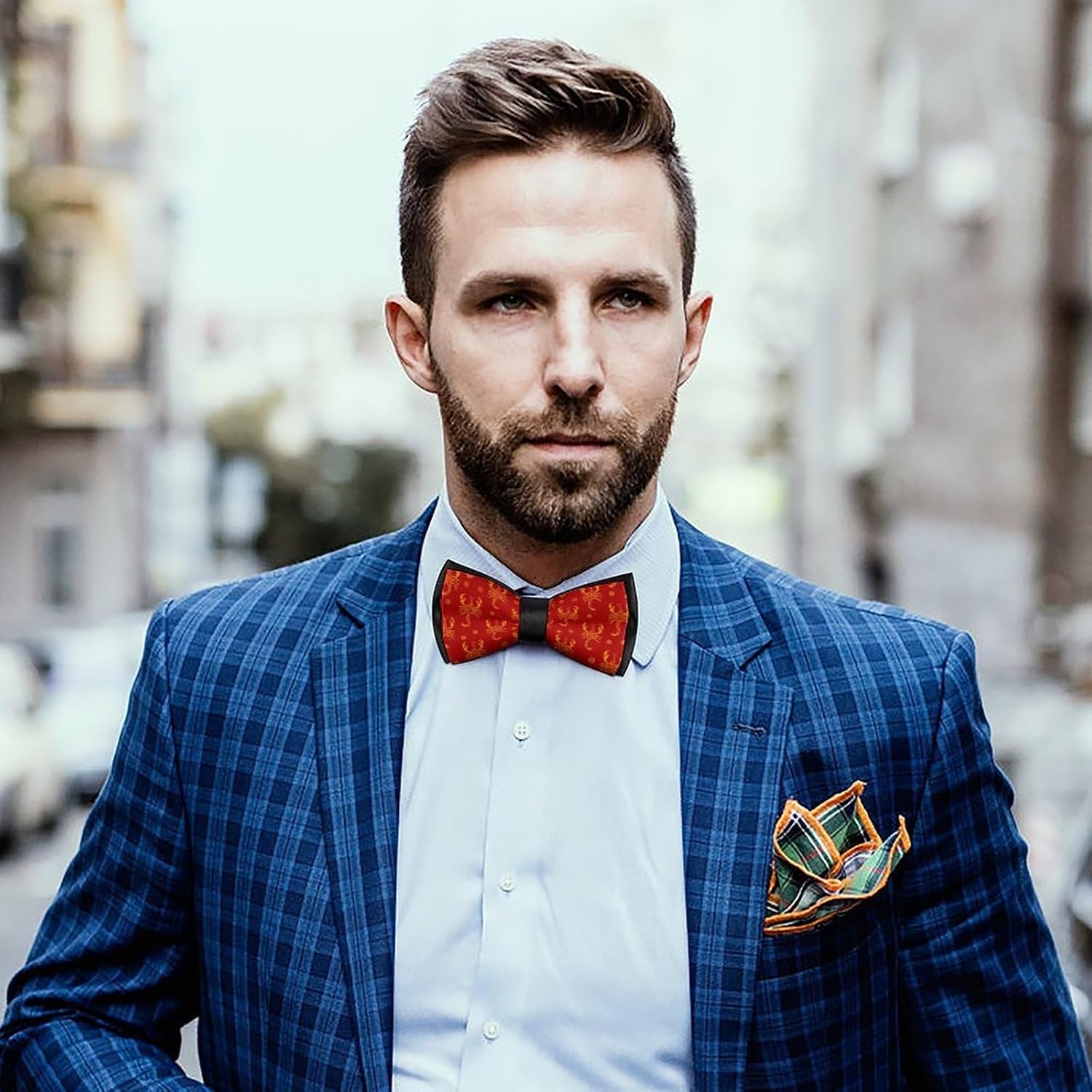 Scorpion Pattern Novelty Men's Bow Tie Pre-tied Adjustable Bowtie Accessories for Wedding Party