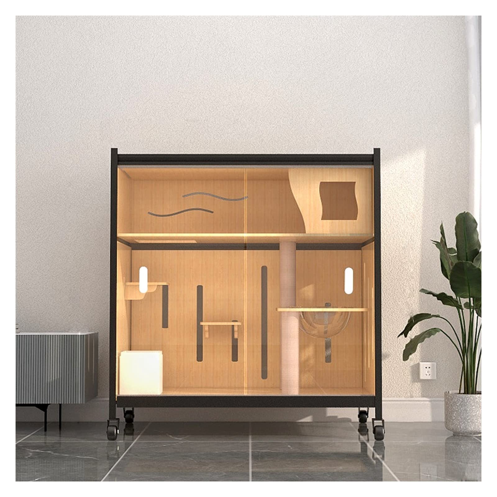 villa per gatti Gabbia for gatti a doppio strato villa for sala parto gabbia for di grandi dimensioni (T2) Per interni