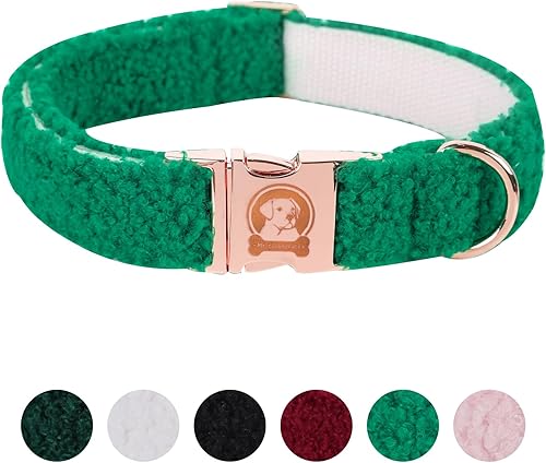 MR. CHUBBYFACE - Collar de invierno ajustable para perro de Navidad, collar verde para perros pequeños, medianos y grandes
