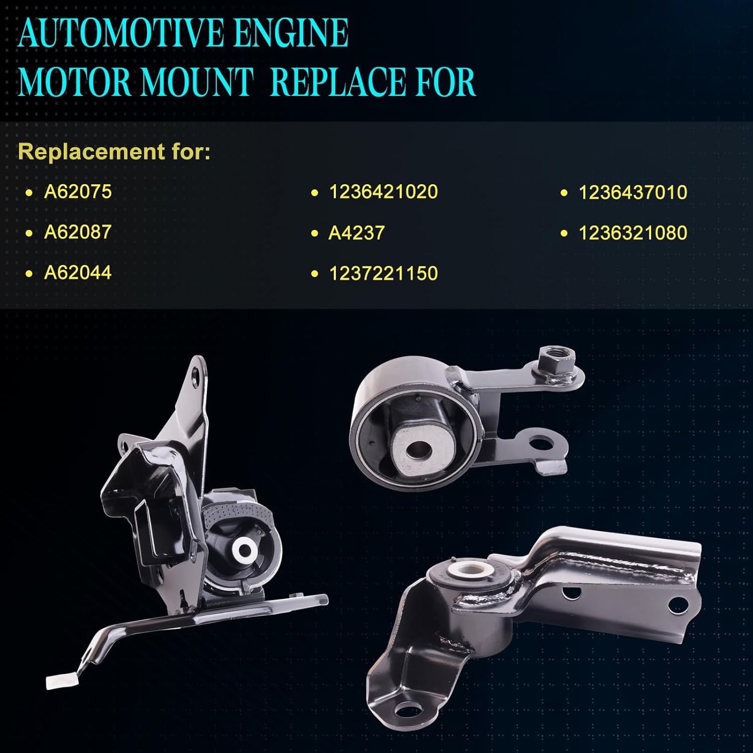 Set of 3 Engine Motor Mount Compatible with 2008-2014 Scion xD 1.8L L4 Automatic Transmission,Replace for A4237 A62044 A62087