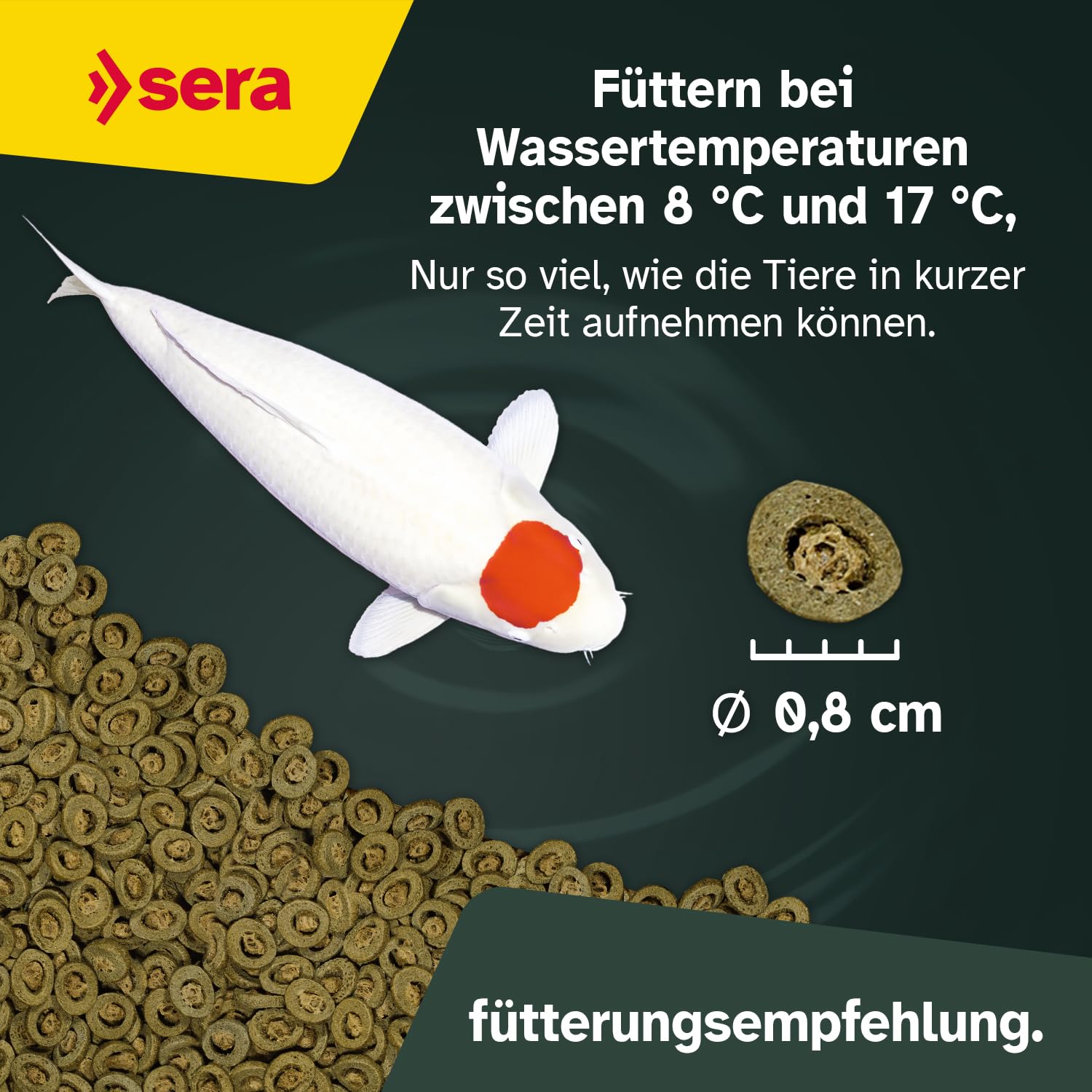sera Koi Professional Spring & Fall 21 L (7 kg) | Koi Futter für Frühjahr & Herbst unter 17 °C | Koifutter mit leicht verdaulicher Rezeptur | Fischfutter für gesundes Wachstum | Karpfenfutter