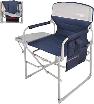 SUNNYFEEL Oversized DirectorsCamping Chair for Adults with Side Table