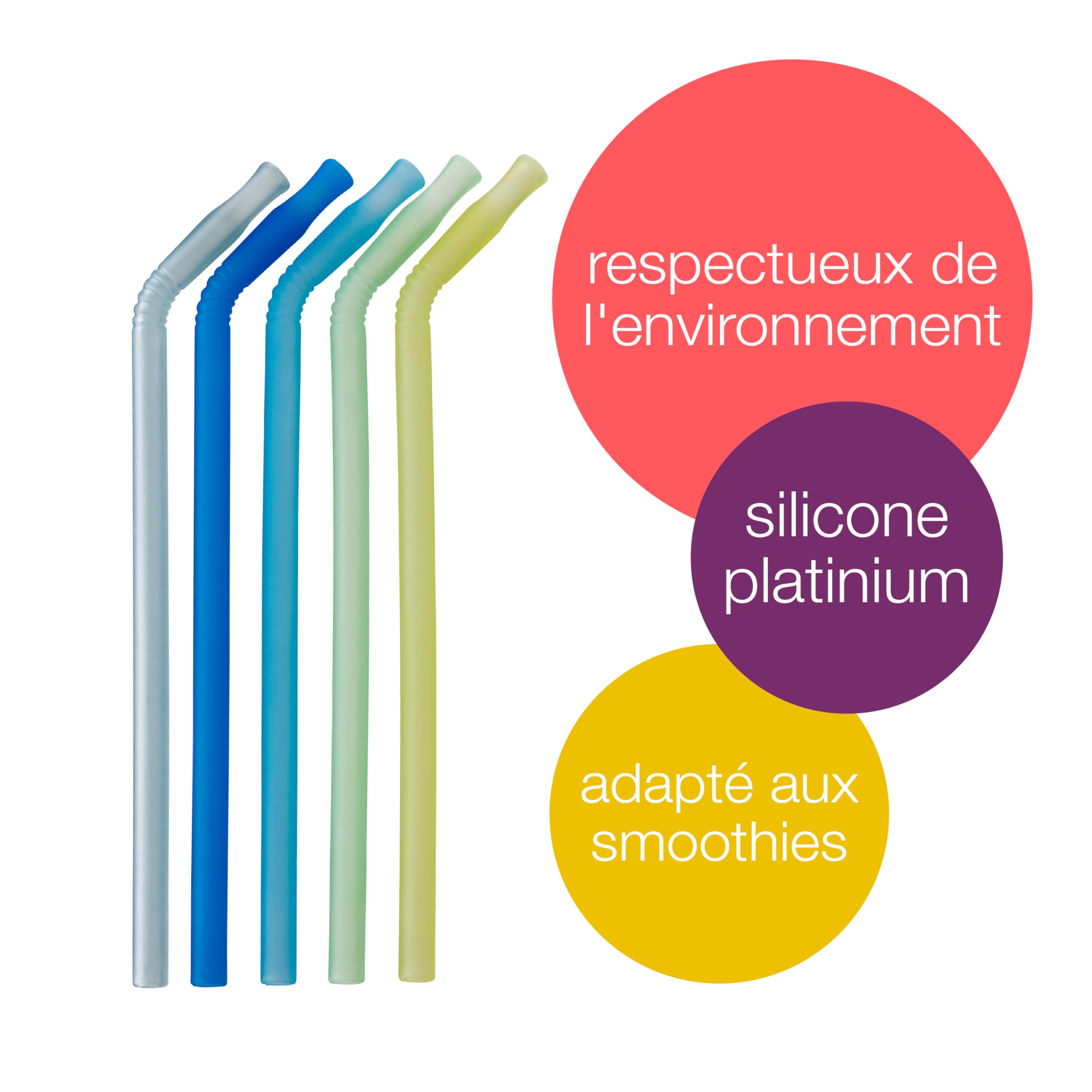 B.box Pailles Réutilisables De Rechange - 1 Paille + 1 Paille Lestée + 1 Brosse - Compatible Tasses B.box