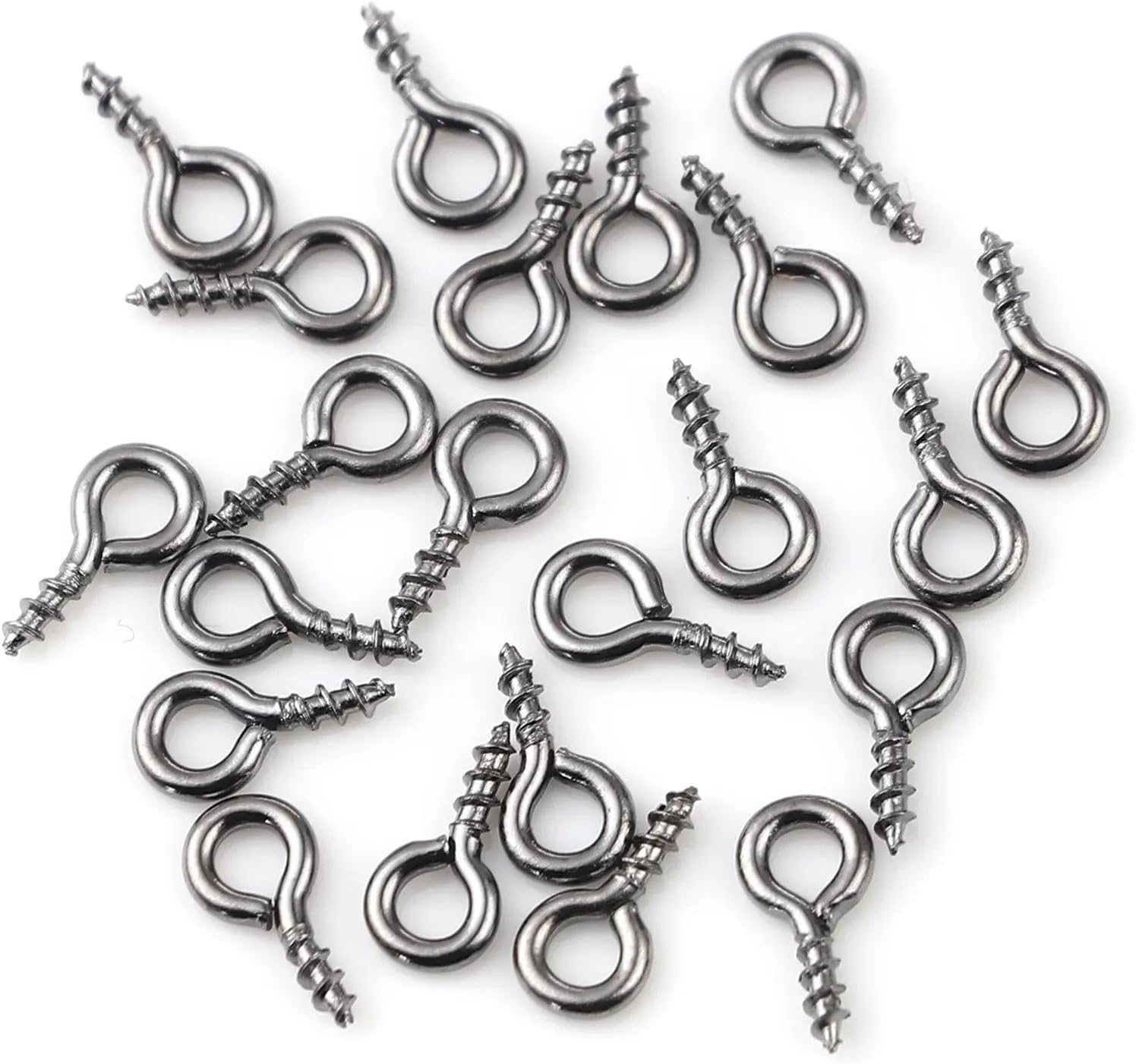 Eye Pins 2000pcs Mini Screw Eye Pins Eyepins Hooks Eyelets Screw Threaded Hook Jewelry Findings for Bracelet DIY Earring for Jewelry Making, Pendant Beads(Gunmetal,10x5mm)