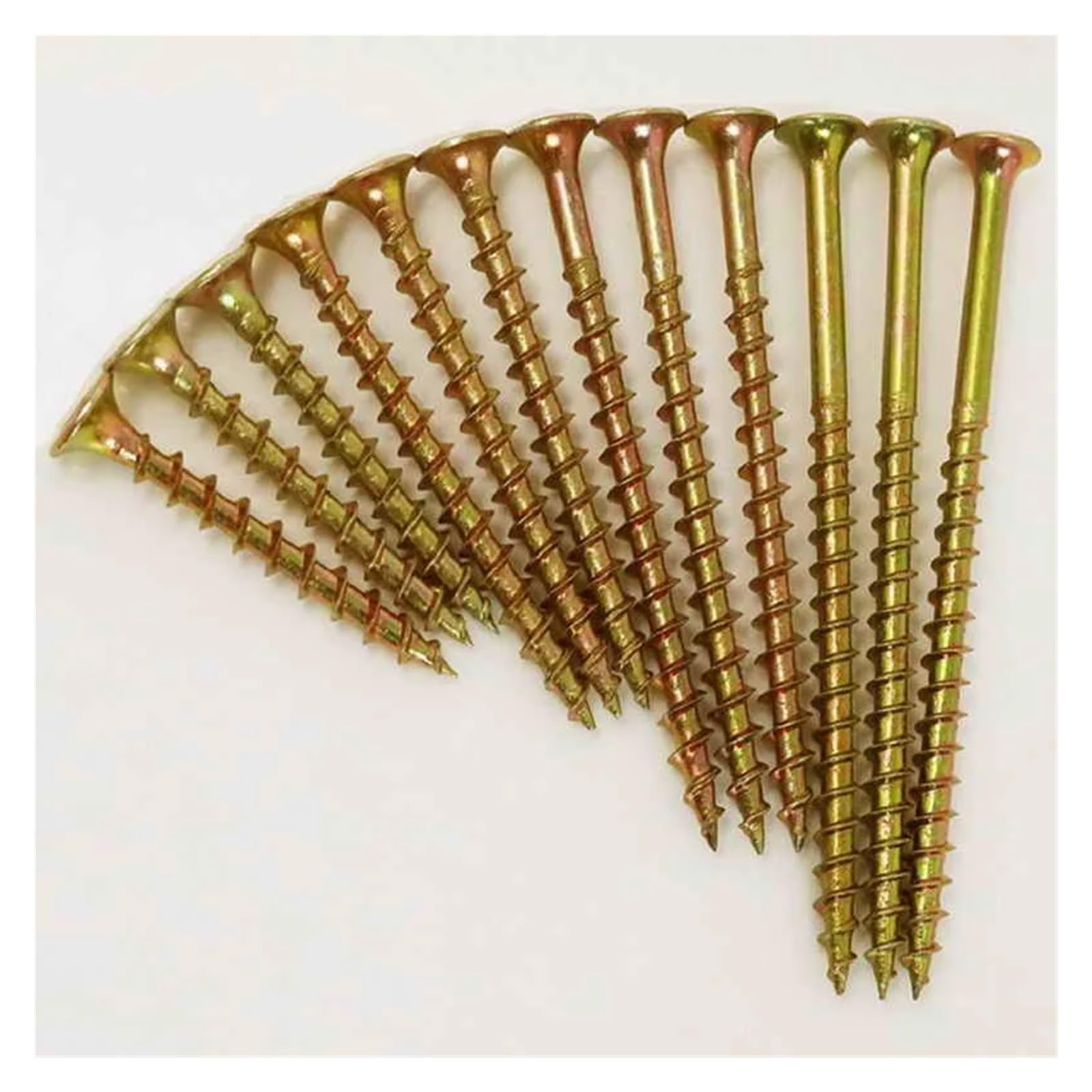Terrassenschrauben Holz-Innenbauschraube, Grobgewinde, Trompetenkopf, gelbe Trockenbauschrauben-Sortiment(E 38-75mm 465PCS)