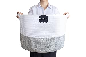 18" Round Cotton Rope Storage Basket