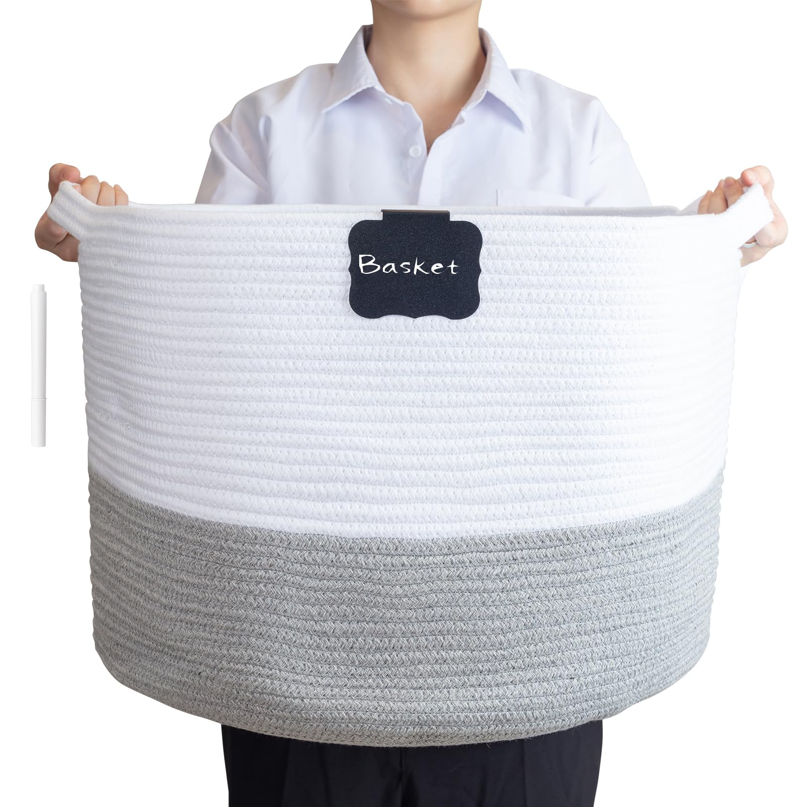 JCUKHA Large Cotton Rope Storage, 18