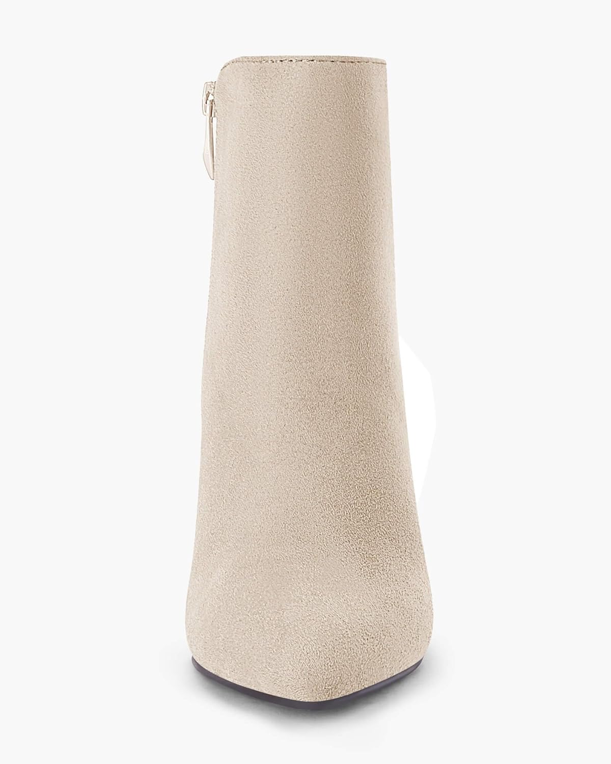 Coutgo Women's Kitten Heel Booties Pointed Toe Low Stiletto Side Zipper Ankle Boots Shoes - Image 6