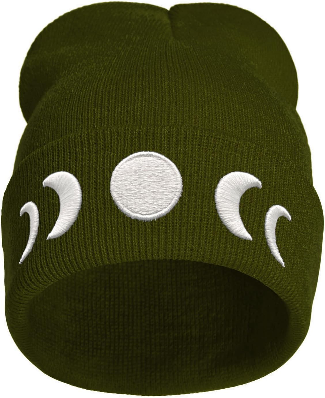 Moon Embroidery Beanie Knit Hat for Men Women, Casual Skull Knit Cap - Image 4
