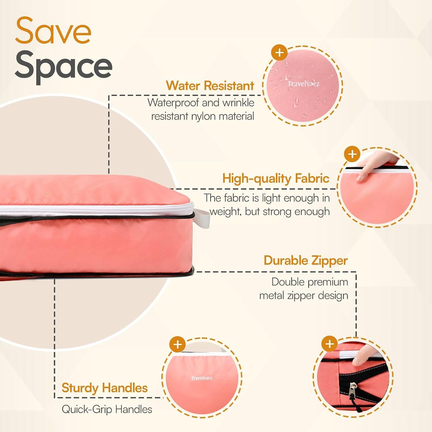 6 Set Large Compression Packing Cubes for travel. image 4