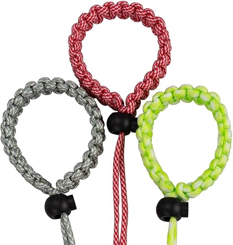 Miniatura 4 de Allzedream - Correa de muñeca para cámara, pulsera de paracaídas ajustable para teléfono celular DSLR binocular (verde claro y blanco), Verde claro