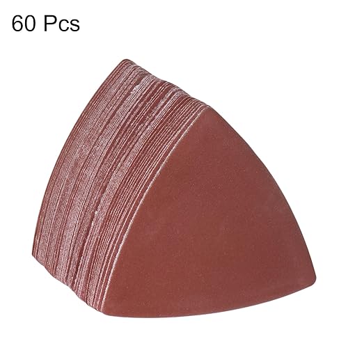 Vista 19 de HARFINGTON 120 piezas de lija triangulares de gancho y bucle, 120 granos, almohadillas de lijado de óxido de aluminio de 3-1/8 pulgadas, papel