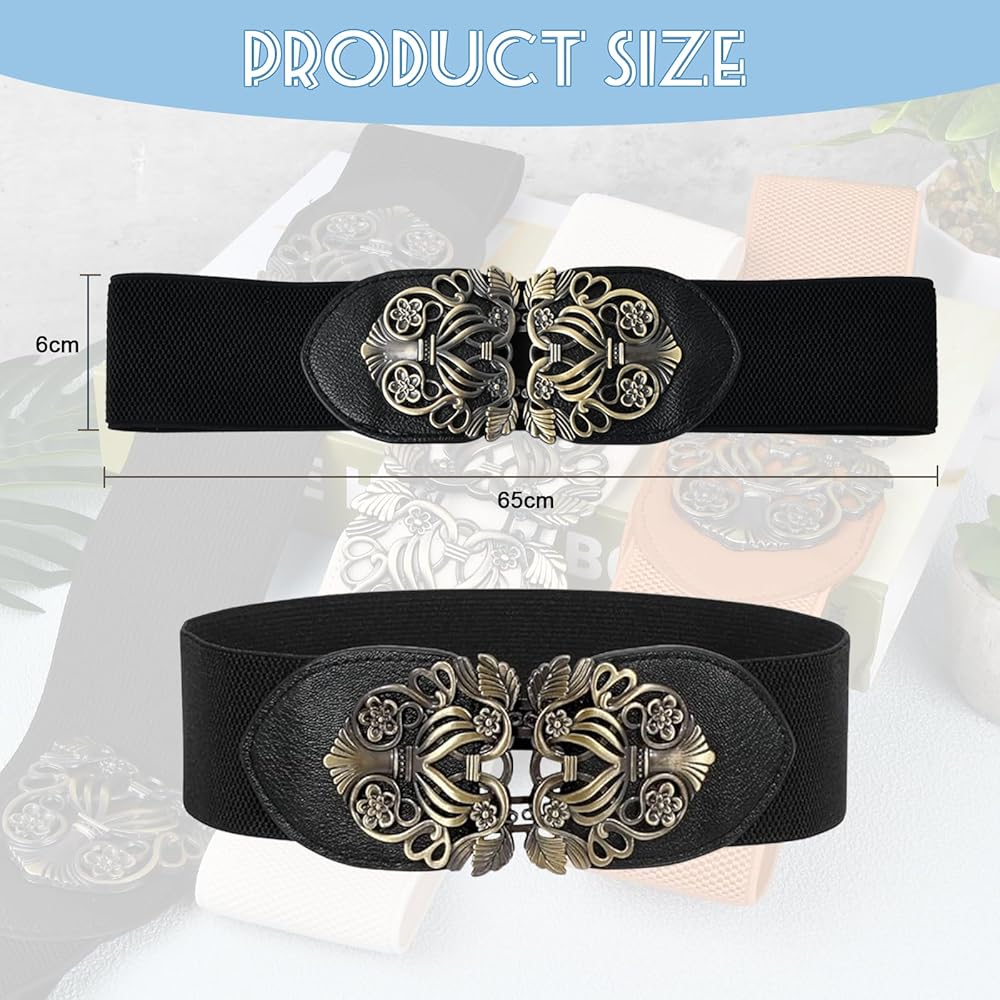 Acheter Ceintures élastiques Extensibles Pour Femmes, Taille Large, Sangle Vintage Pour Robe