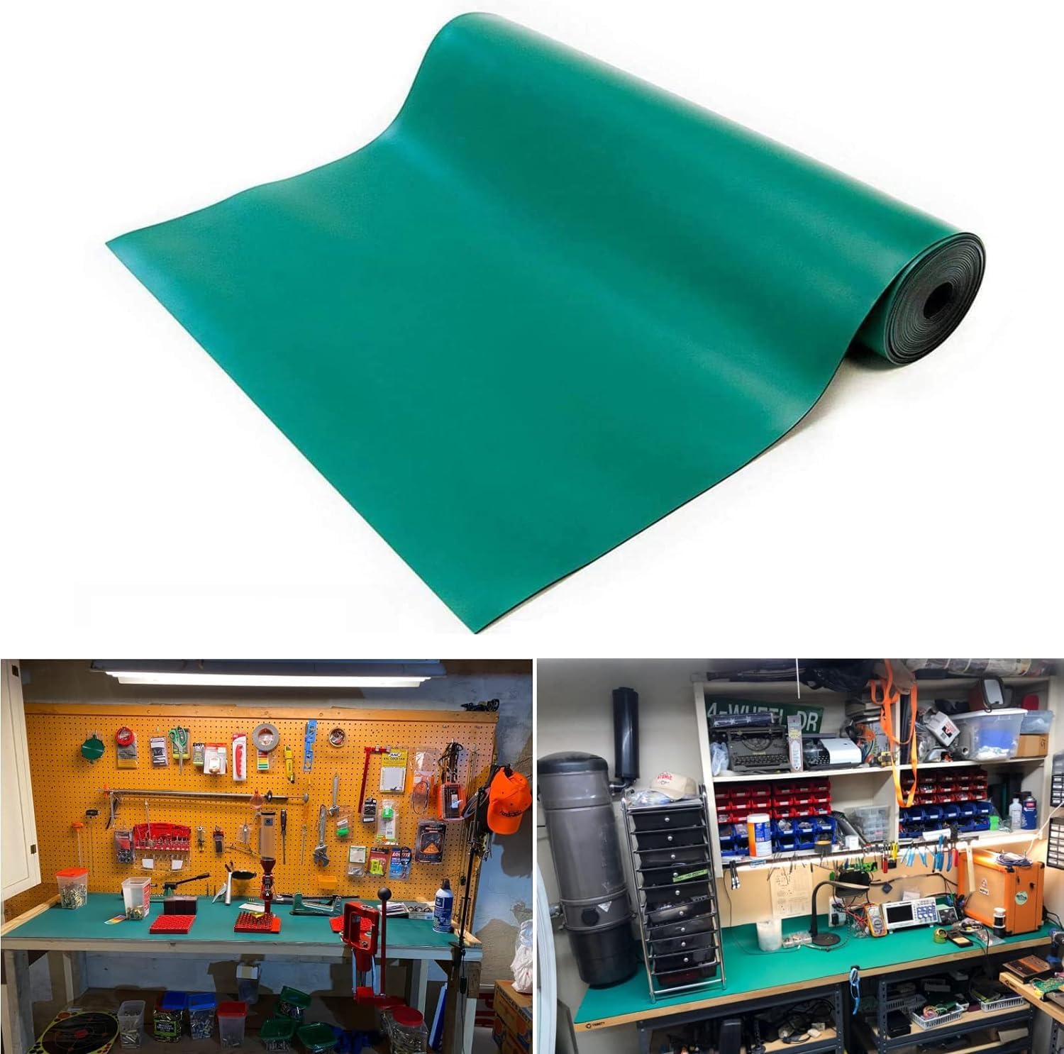 MYOYAY 23.6" x 118" Rubber ESD Soldering Mat Roll 0.08" Thick Anti-Static High Temperature Workbench Mat Electrical Grounding Desk Pad for Workstation Soldering Electronics Circuit Board Repair