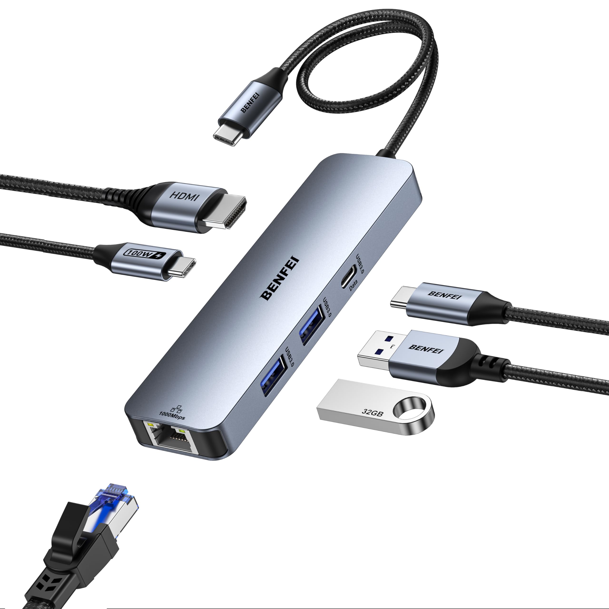 USB Cハブ 4K HDMI、VGE 6イン1 USB CマルチポートUSB Amazon | USB C ハブ 6-in-1 アダプタ タイプc GADEBAO 4k hdmi