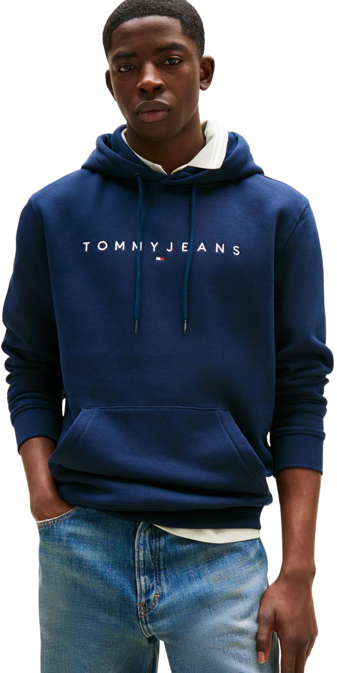 Tommy Jeans Herren Hoodie Linear Logo mit Kapuze