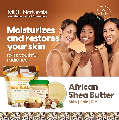 Miniatura 9 de MGL Naturals Manteca de karité africana orgánica marfil 2.2 libras 100% pura, cruda y sin refinar. Nutre e hidrata. Úselo solo o recetas de