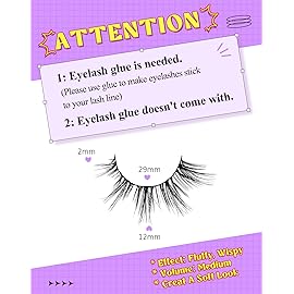 Onlyall Natural Lashes Wispy Lashes Natural Look False Eyelashes Natural Flared Eyelashes False Eye Lashes Soft Fluffy Lashes 7 Pairs D13 Sexy Cat Eye-10mm