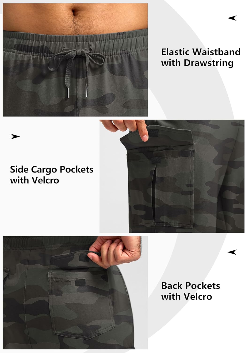 Pudolla Men's Cotton Sweatpants with Cargo Pockets Open Bottom Yoga Pants for Men Lounge Pants for Athletic Workout Casual - Image 5