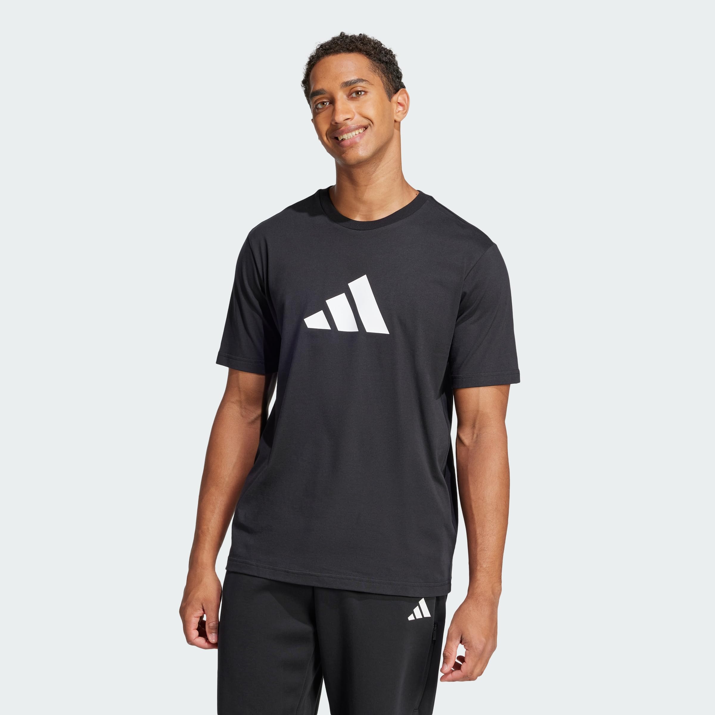 adidas Men's Future Icons Three BAR TEE, Black, XL