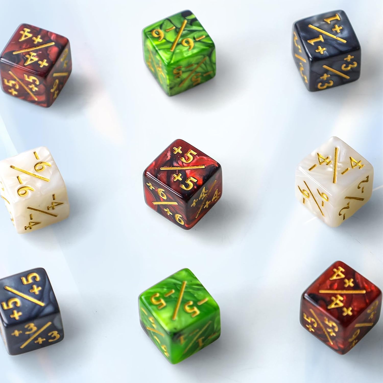 MTG Würfel Zähler, Magic Würfel 48 Stück, Zähler MTG, Dice D6 Token mit MTG, CCG, Kartenspiel Zubehör, mit Aufbewahrungsbeuteln