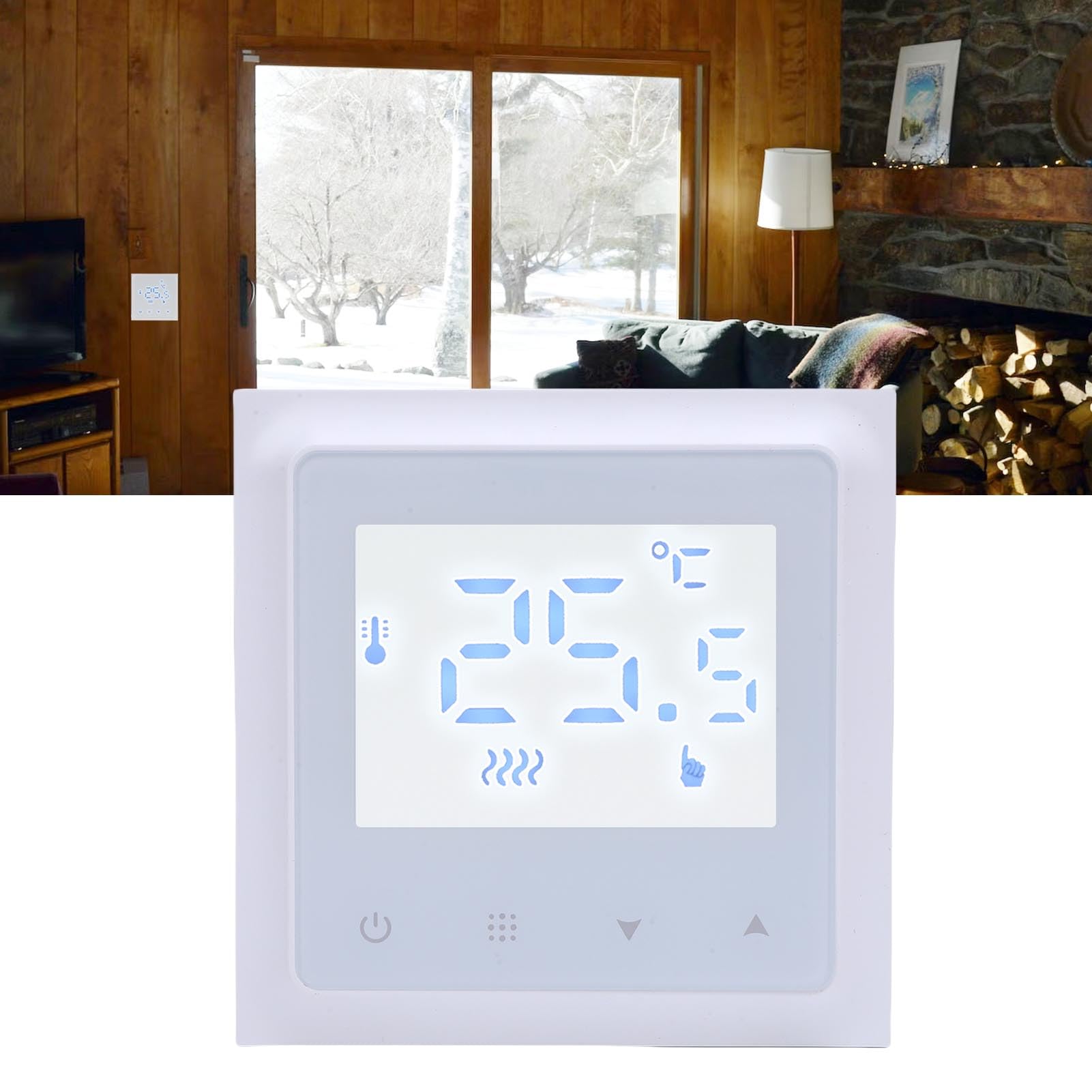 Acouto Termostato Digital Controlador de Temperatura de Control Táctil Programable para el Hogar Control de Temperatura Retroiluminado Blanco Termostato Digital WiFiHome