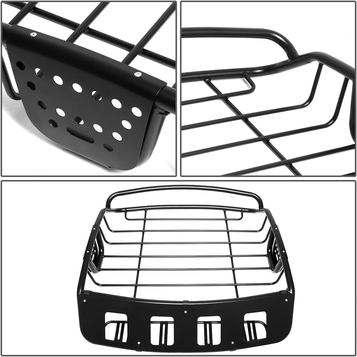 DNA MOTORING PT-ZTL-8059 Universal Adjustable Roof Cargo Basket Luggage Carrier,Black : Automotive