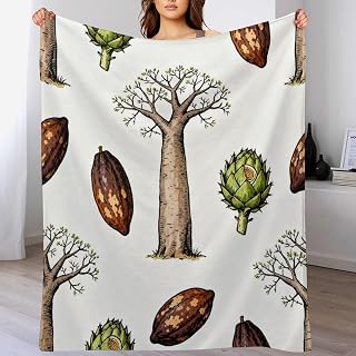 Baobab Cocoa Pod Flannel Throw Blanket Blanket Throw Blankets Soft Lightweight Fuzzy Plush Decor Blankets and Throws for Couch Sofa Bed 50"x60"