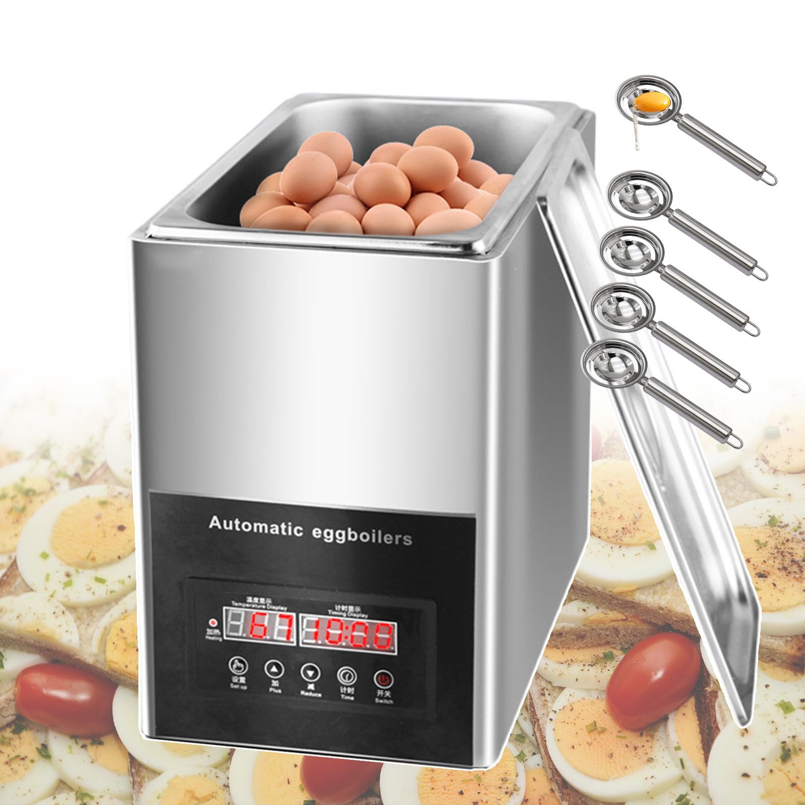 Urządzenie Do Gotowania Jajek O Mocy 800 W, Elektryczny Podgrzewacz Do Jajek Na Gorąco, Urządzenie Do Gotowania W Koszulkach, Automatyczne Urządzenie Do Omletów - Temperatury 30-90℃