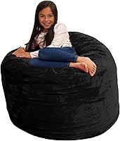 Vista 56 de ULTIMATE SACK 6000 Silla Puf de 6 Pies con Reposapiés, Funda de Gamuza Negra – Tumbona de Espuma de Gran Tamaño, Asiento de Suelo, Sofá Pequeño