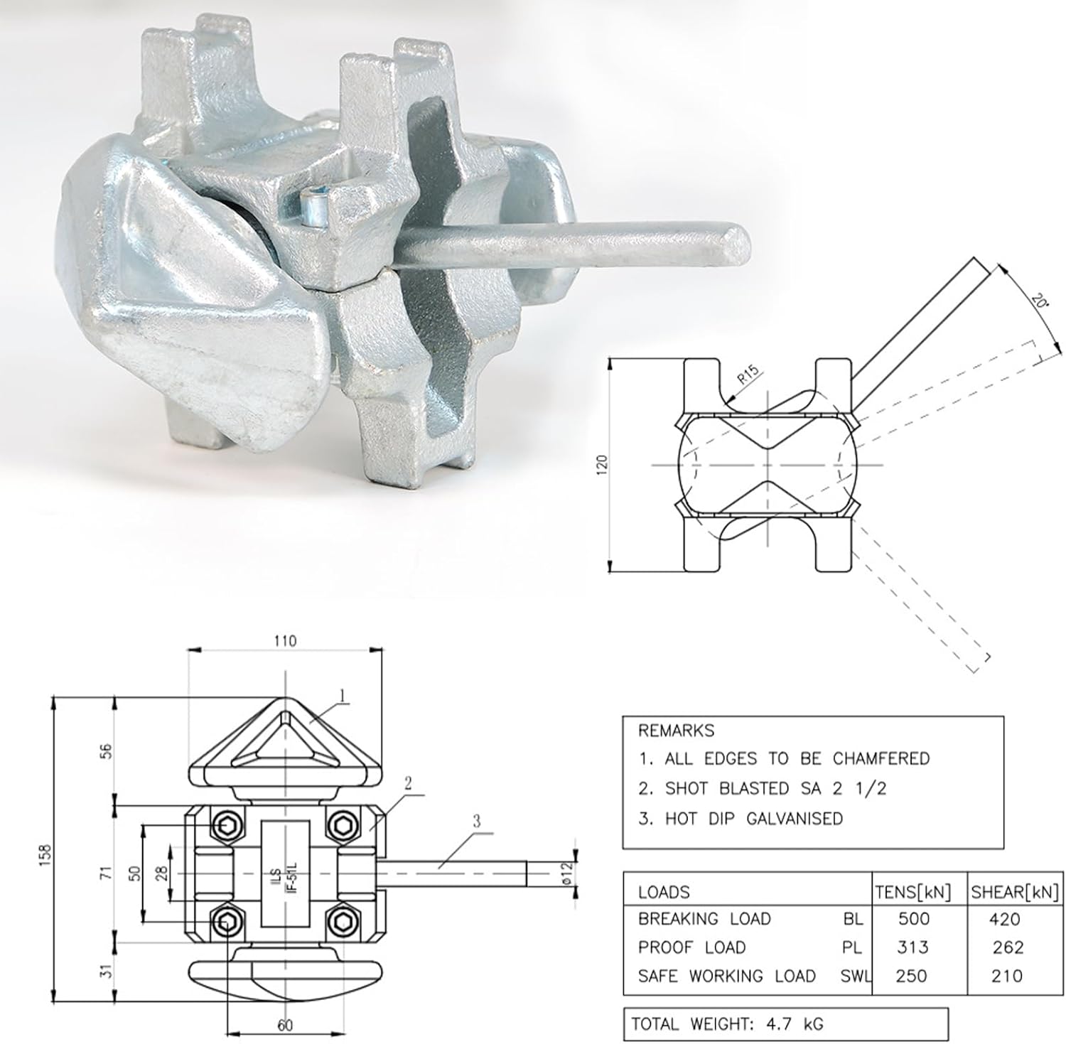 2 Pack Shipping Container Connection Locks, Standard Shipping Container Manual Lock Left Right Hand Locking Casting Steel, No Lever Required