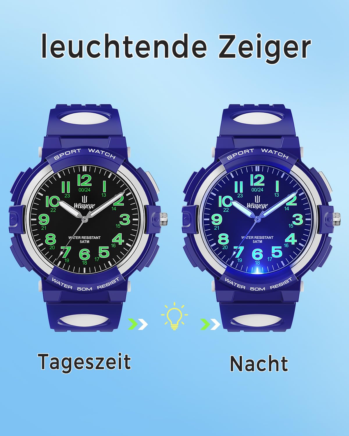 Reloj Analógico para Niños,Resistente al Agua hasta 5 ATM,Fácil de Leer,Reloj de Enseñanza del Tiempo para Niño y Niña,Relojes de Pulsera de Banda Suave para Niños 4-16