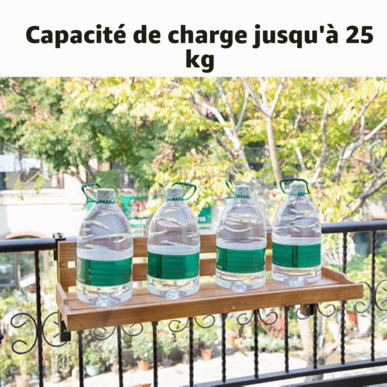 Table Balcon Suspendue Bois,Table De Bar Balcon pour Balustrades,Table De Balcon Suspendue,Conception Simple,pour La Suspension sur Balustrade De Balcon