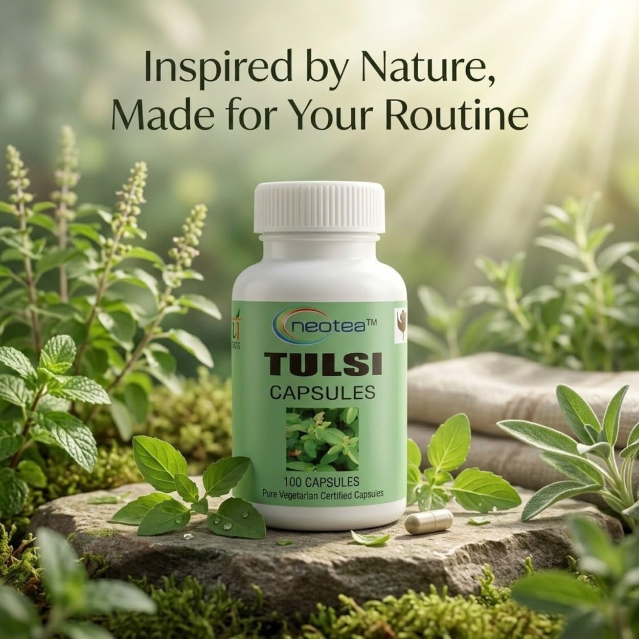 Neotea Tulasi (Holy Basil) Capsules | Natural Herbal Supplement for Respiratory Health | Boosts Immunity | Relieves Cough & Cold | Supports Wellness | 100% Pure Tulsi Extract | 500mg - 100 Capsules — Amazon image 4