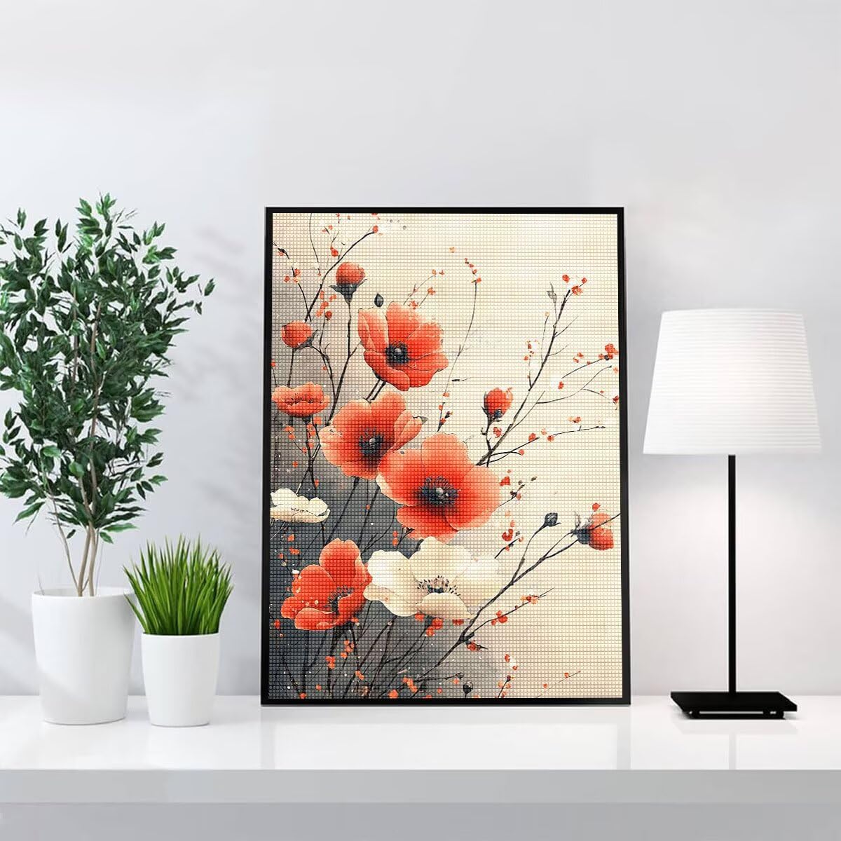 Diamond Painting Kit Completo, Diamond Painting Colore, 5D Quadrato Pittura Diamante Kit Manualidades Adultos DIY Diamantini Crystal Art Disegni Ricamo Punto Croce Artigianale, 90x120cm Fiori j0-828