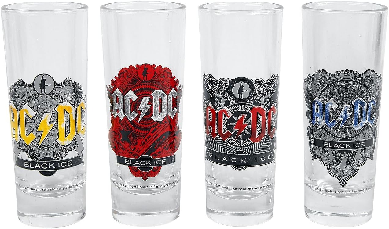 Amazon.com | AC/DC SGAC01 Glass Shot Glasses, Clear, 4 x 4 x 10.5 cm ...