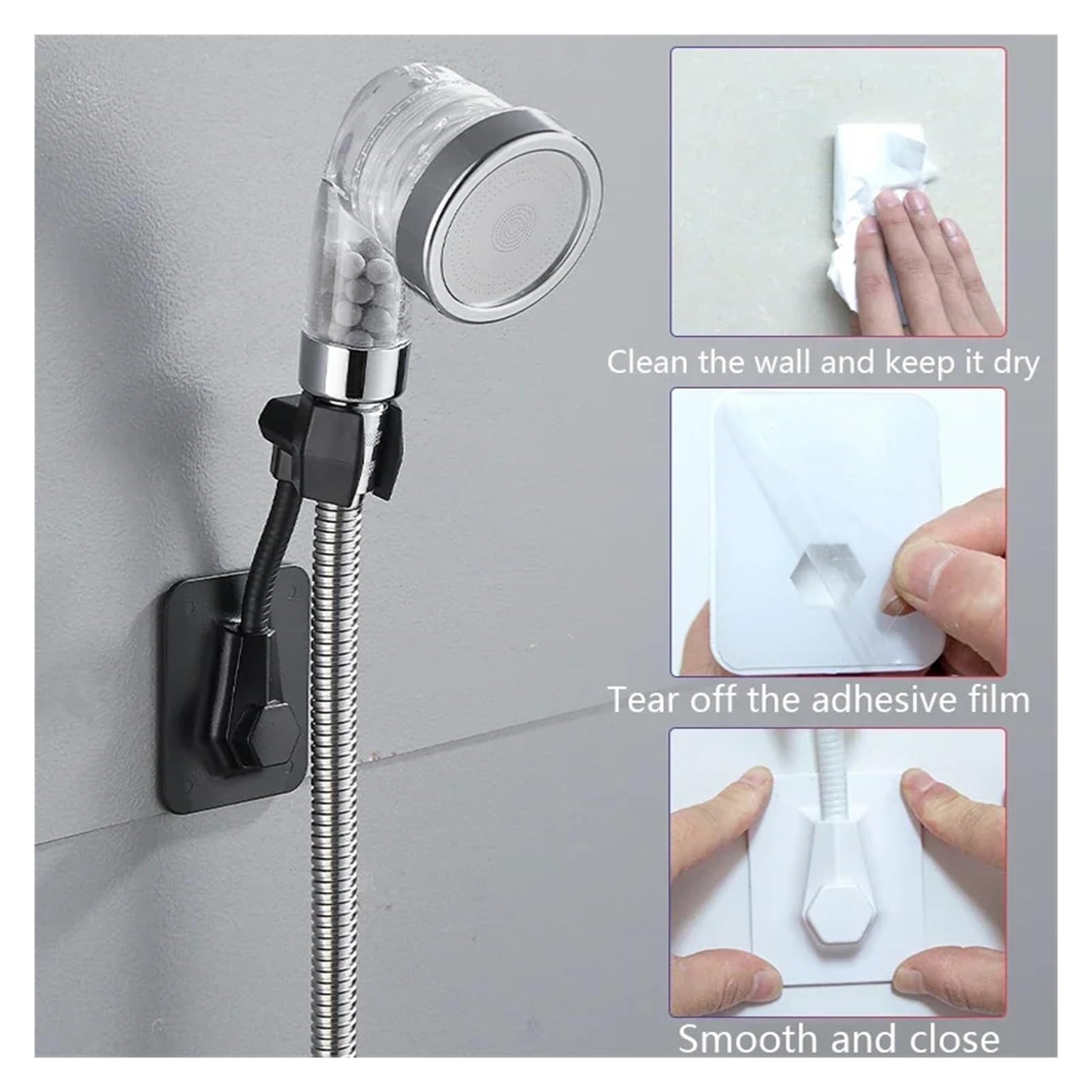 Duschkopfhalterung Duschkopfhalter, verstellbar, for Badezimmer, Duschhalterung, Badewanne, Duschstangenhalter, Halterungskopf, haftet fest an der Wand(Yellow,3pcs)