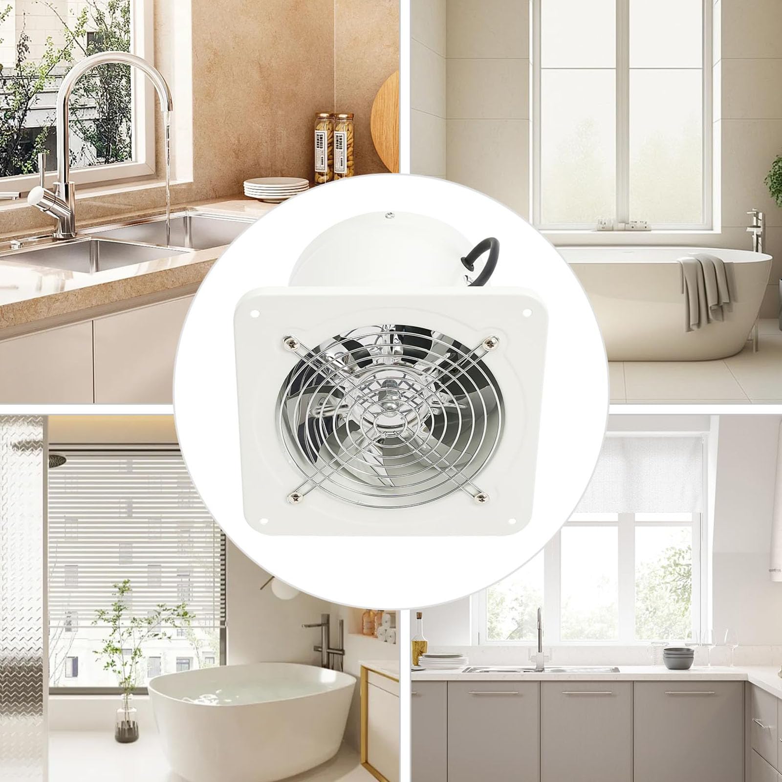220v,12 INCH,YXINHONGYUE Wentylator łazienkowy 10 cali z regulacją prędkości wodoodporny IP44 niski poziom decybeli wentylator wyciągowy HVAC 220 V do toalety z wentylatorem osiowym, przez ścianę