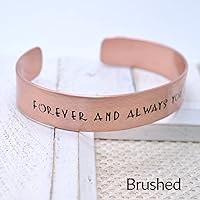 Vista 8 de Personalized Rustic Copper Cuff Bracelet, Custom Message, Unisex Christmas Present for Him Her