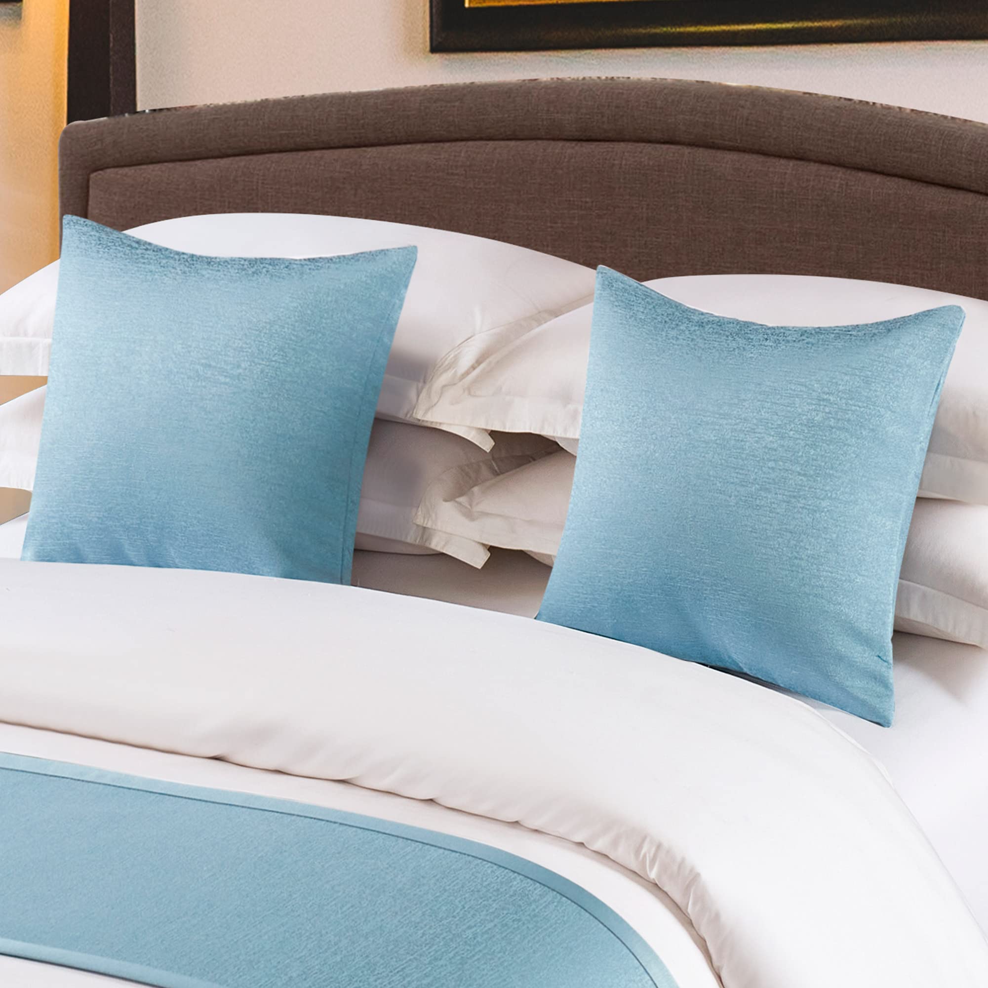 2 Copricuscini In Chenille 50x50 Cm - Morbidi E Decorativi, Per Letto E Divano, Rosso - Foto 7