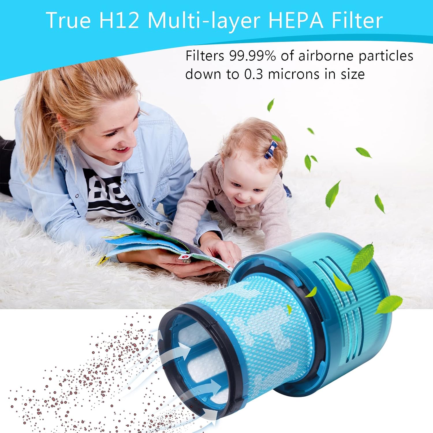 2 Pack V15 Detect V11 SV14 Blue Replacement Filters Compatible with Dyson image 4