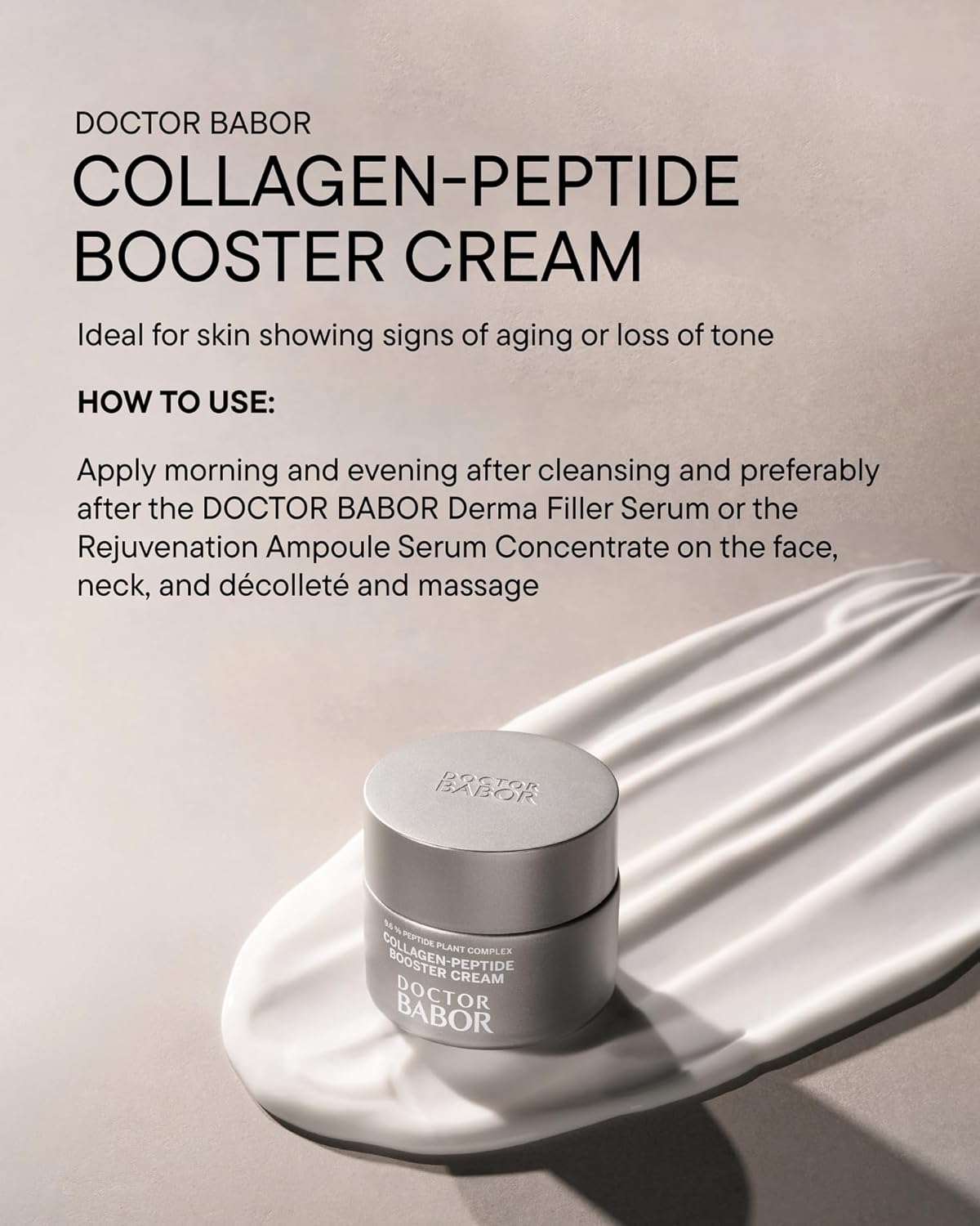 BABOR Collagen Peptide Booster Cream | Firming & Plumping Face Moisturizer | Visibly Reduces the Appearance of Wrinkles on Face & Neck, Hyaluronic Acid & Squalene | Day & Night Use | 1.69 oz - Image 5