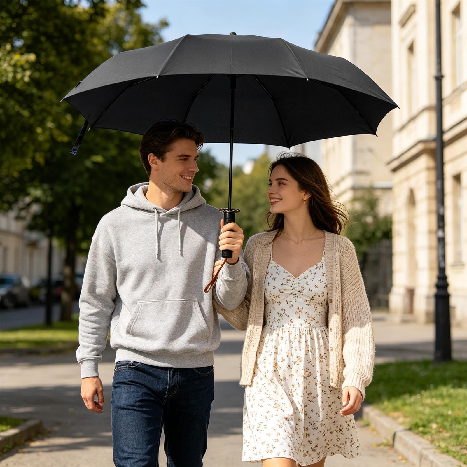 Genérico Paraguas Plegable Para Viaje | Canopy Anti-UV Con Mango | Paraguas Plegable Automático Espesado | Para Mujer Hombre Lluvia Viaje Exterior Viaje Negocios Coche Mochila