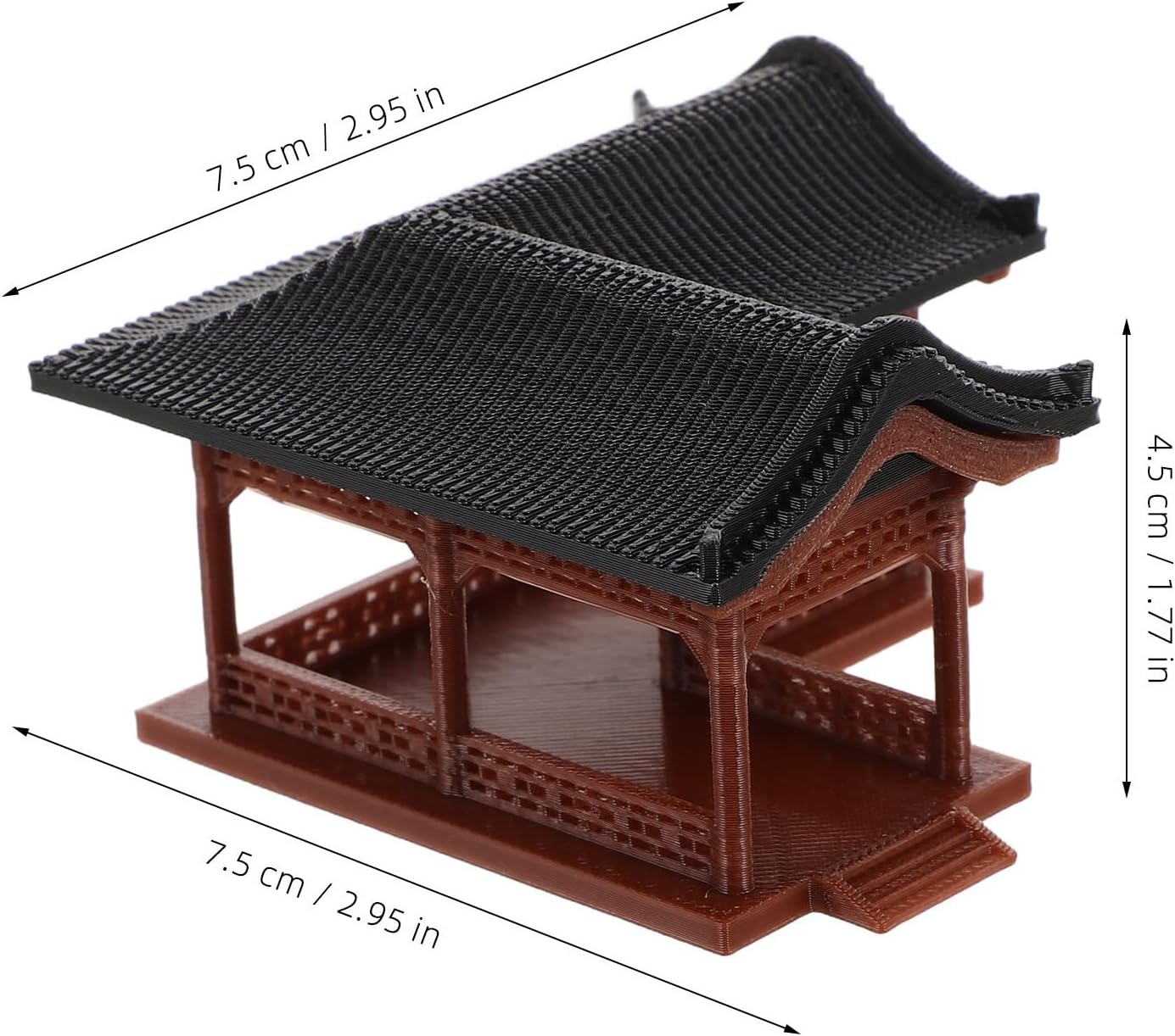 Mini Chinese Pavilion Statue Model for Indoor Decor Study