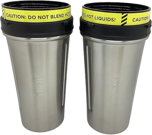 Miniatura 7 de Vaso térmico de doble pared de acero inoxidable de 24 onzas para licuadora Auto-IQ, paquete de 2, solo taza sin tapa