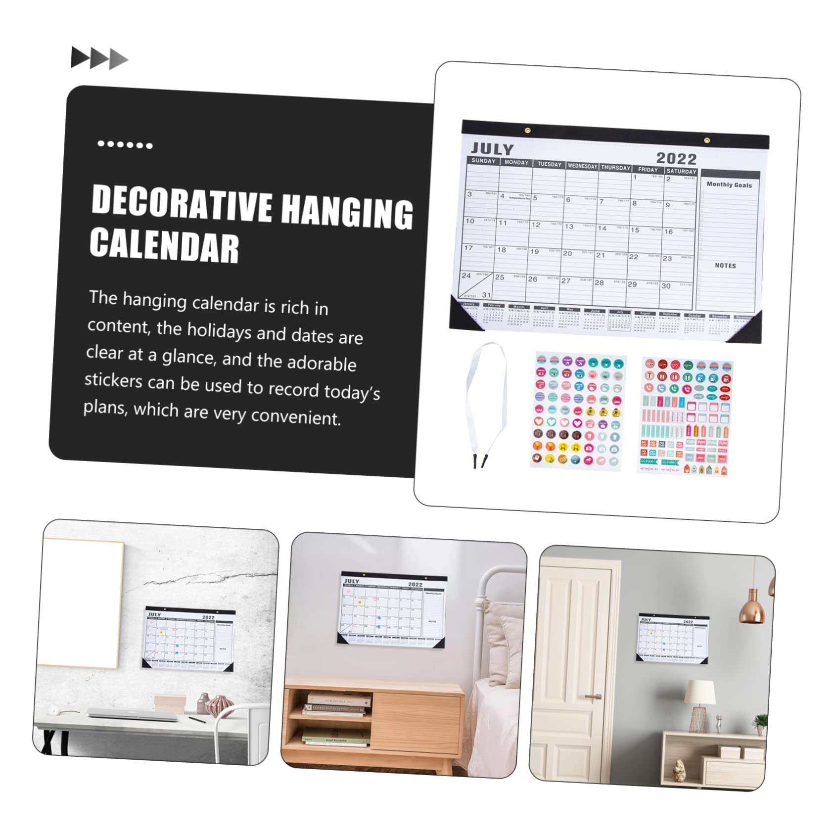 SEWACC 5stücke Convenient English Monthly Wall Calendar Household Hanging Calendar Für Home Schule Und Büro Leicht Und Langlebig Einfache Nutzung Ästhetisches Design