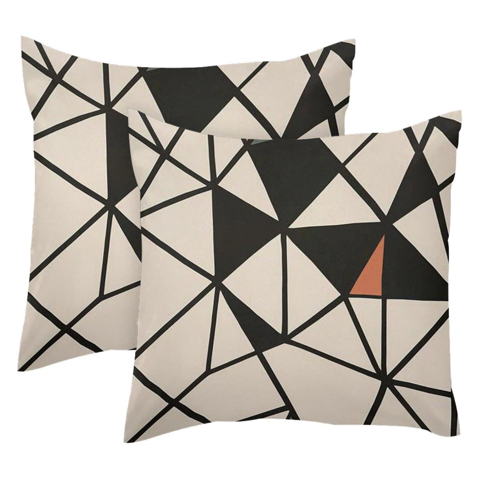 Housse de coussin velours 50x50 lot de 2 canapé chambre déco géométrique