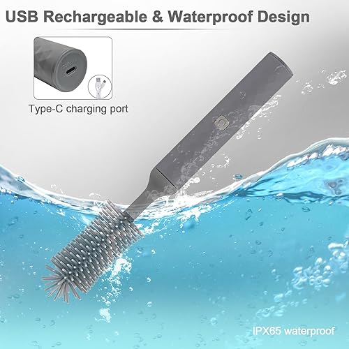 Miniatura 6 de Juego de 4 cepillos de limpieza eléctricos multiusos, limpieza de rotación de alta velocidad de 360°, 1500 mAh, impermeable IPX65, cepillos de