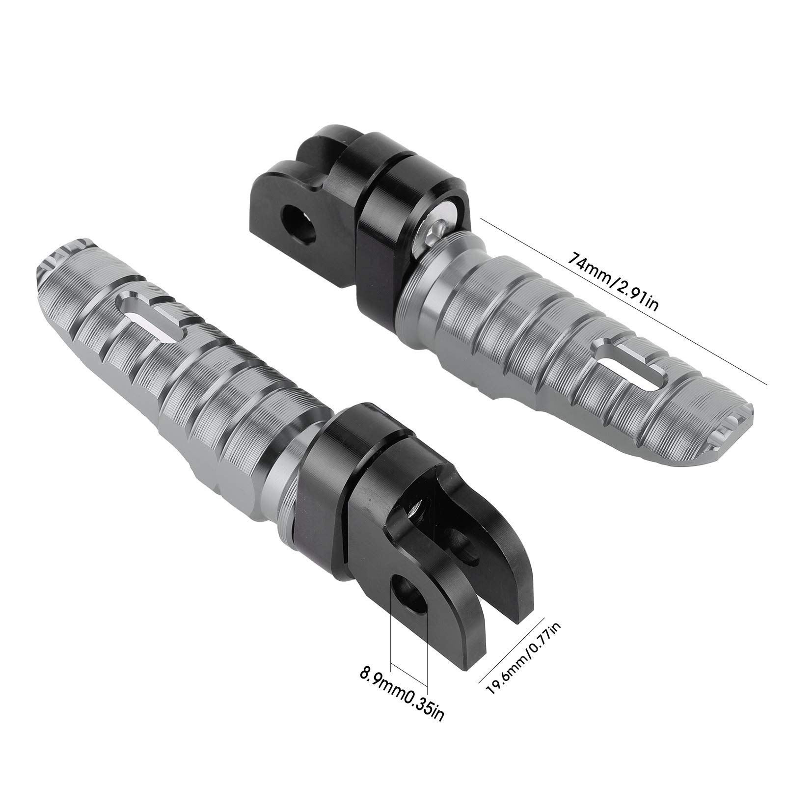 Coppia pedane anteriori per moto Yctze Anteriore sinistro destro adatto per MT ‑ 03 MT ‑ 25 MT ‑ 07 MT ‑ 09 R3 XJ6(Titanio)