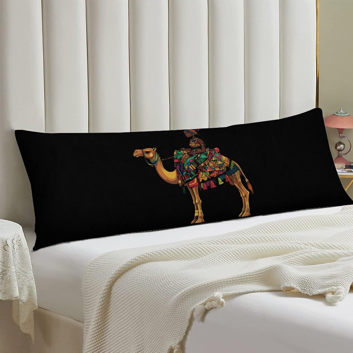 African Girl Sitting On Ca-Mel Body Pillow Cover Long Pillowcase Cushion Pillow Case for Bedroom Home Decor
